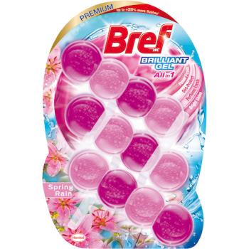 BREF ODORIZANT WC CU BILE 3X42 G PREMIUM BRILLIANT GEL ALLIN1 SPRING