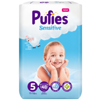 PUFIES SCUTECE MAXI PACK SENSITIVE NR.5 48 BUC