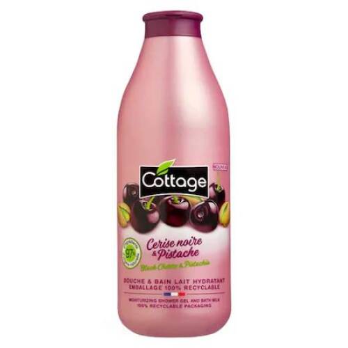 COTTAGE GEL DUS&LAPTE DE BAIE 750 ML CIRESE NEGRE&FISTIC