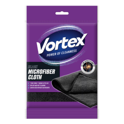 VORTEX LAVETA MICROFIBRA SEMI PROSOP NEGRU 30x50 CM 1 BUC