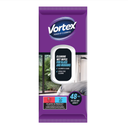 VORTEX SERVETELE UMEDE CU CAPAC STICLA SI OGLINDA 48 BUC
