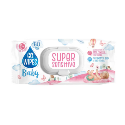 GO WIPES SERVETELE UMEDE COPII CAPAC SUPER SENSITIVE 60 BUC